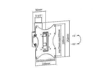 Support de plafond pour deux téléviseurs  23''- 42'' charge maximale 50kg Maclean MC-702