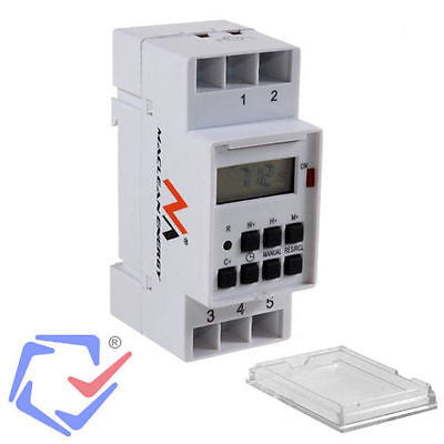 MacLean - MCE09 - Timer für programmierbare Schalter für DIN Rail - 10 Programme - Backup -Batterie