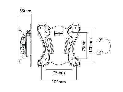 MacLean MC -715 TV -beugel Wall Mount Monitor 13 '' - 27 "LCD LED Plasma Vesa 25kg extra slank