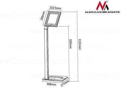 Maclean MC-645 Soporte de suelo para tablet iPad, Galaxy TAB, Goclever con sistema antirrobo