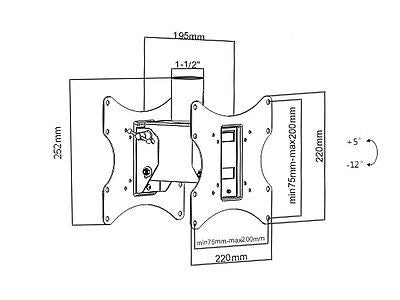 Support de plafond pour deux téléviseurs  23''- 42'' charge maximale 50kg Maclean MC-702