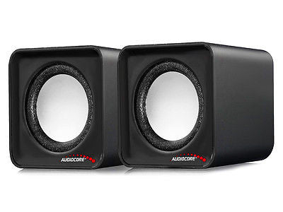 Audiocore AC870 PC Speakers Stereo Laptop Compact Wired 2.0 USB 6W 2 x 3W 3.5mm Jack