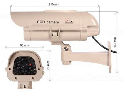 Caméras factices SOL1500 solaire clignotant diode Beige