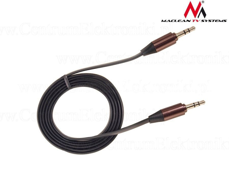 MacLean MCTV-693 1M AUX Metal Jack Cable 3,5 mm rechte platte wirwar gratis audio stereokabel