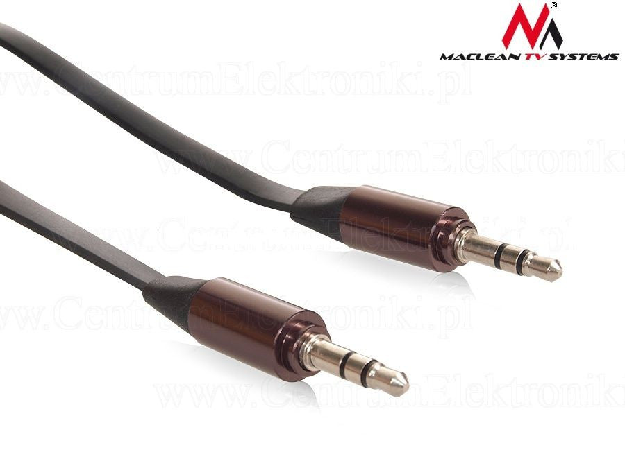 MacLean MCTV-693 1M Aux Metall-Jack-Kabel 3,5 mm gerade flaches Gewirr kostenlos Audio-Stereo-Kabel