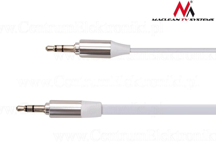 MacLean MCTV-693 1M AUX Metal Jack Cable 3,5 mm rechte platte wirwar gratis audio stereokabel