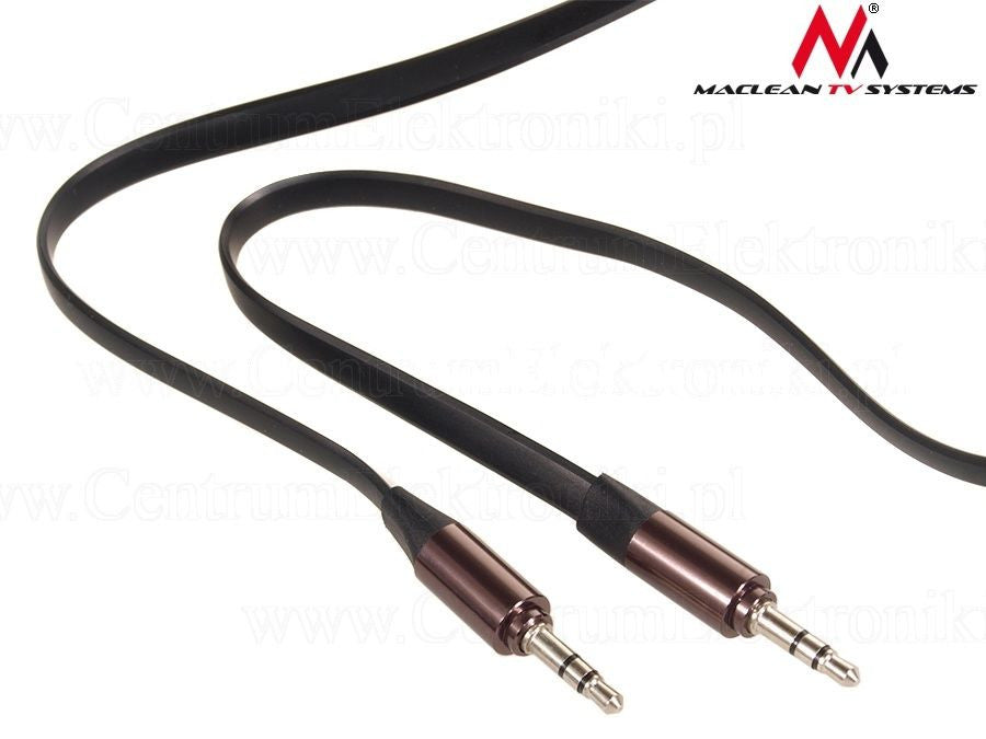 MacLean MCTV-693 1M Aux Metall-Jack-Kabel 3,5 mm gerade flaches Gewirr kostenlos Audio-Stereo-Kabel