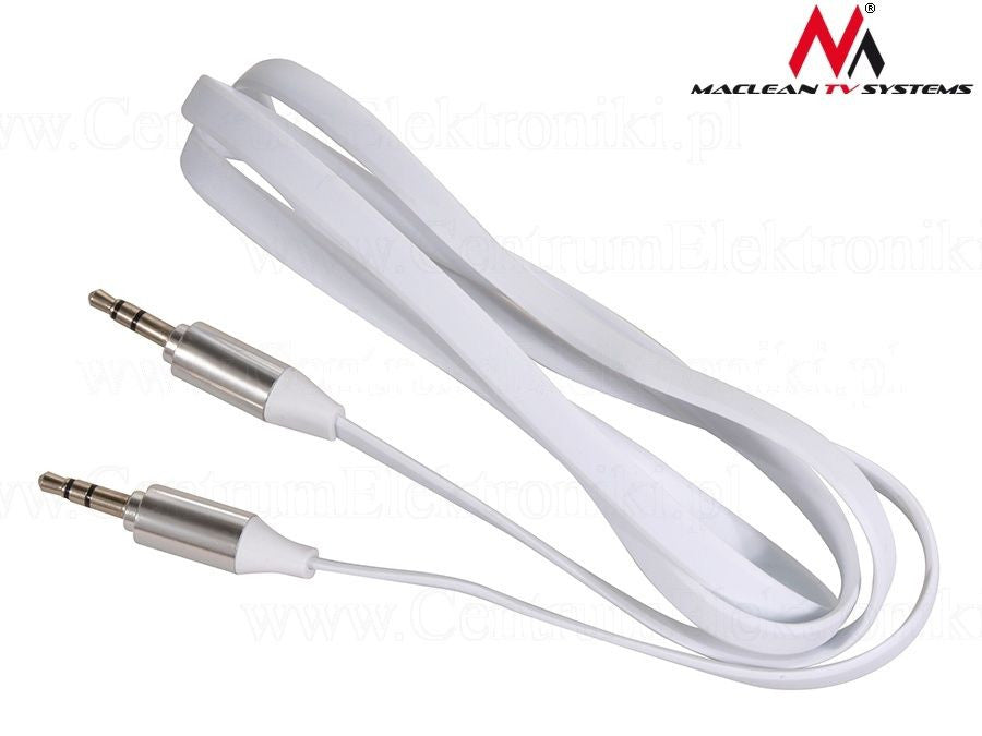 MacLean MCTV-693 1M AUX Metal Jack Cable 3,5 mm rechte platte wirwar gratis audio stereokabel