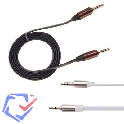MacLean MCTV-693 1M Aux Metall-Jack-Kabel 3,5 mm gerade flaches Gewirr kostenlos Audio-Stereo-Kabel