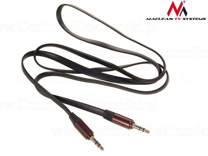 MacLean MCTV-693 1M AUX Metal Jack Cable 3,5 mm rechte platte wirwar gratis audio stereokabel