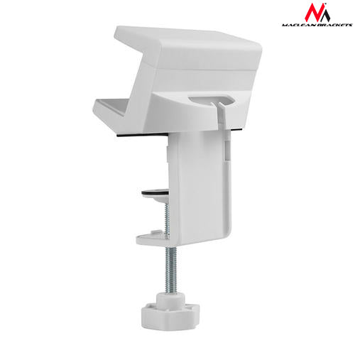 Maclean Brackets MC-808 Schreibtischhalter für eine Steckdosenleiste, weiß