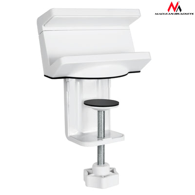 Staffe Maclean MC-808 Supporto da tavolo per una presa multipla Bianco