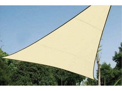 Velleman GSS3360 Sonnensegel, dreieckig, 3,6 m x 3,6 m, UV-beständig, dreieckig, cremefarben, robustes Polyester, wasserdicht, wetterfest