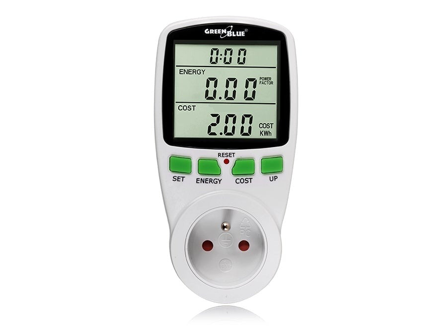 GreenBlue GB202 Wattmeter met EU Plug, LCD Display Power Meter