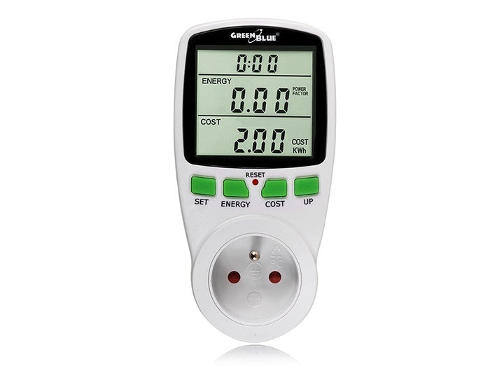 GreenBlue GB202 Wattmeter mit EU-Stecker, LCD-Display-Leistungsmesser