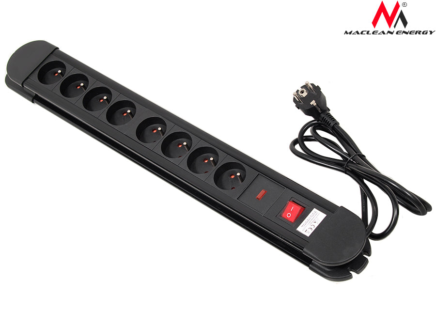 Power strip 8 sockets, illuminated switch, protection for children