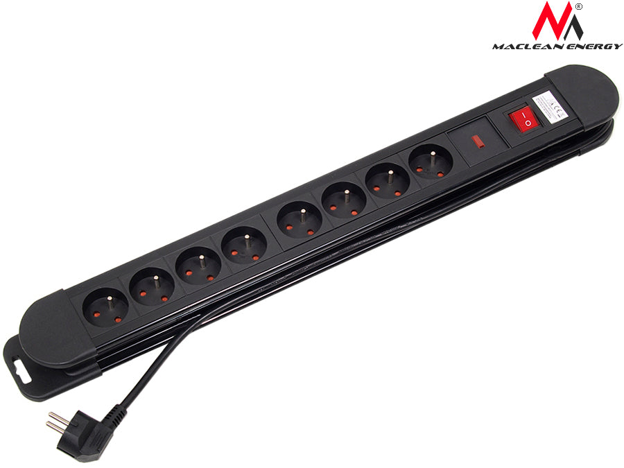 Power strip 8 sockets, illuminated switch, protection for children