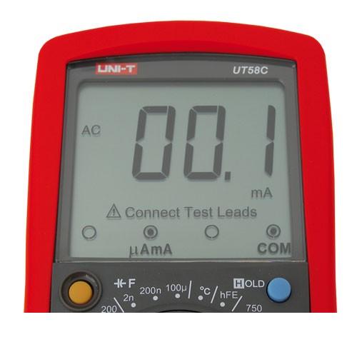 Le compteur numérique professionnel UT58C - UNI-T UT58C fabriqué par Uni-t est un multimètre universel doté de nombreuses fonctions de mesure.