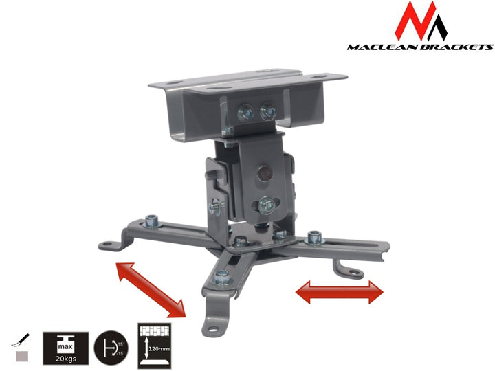 MacLean MC-582 Universal Projector Plafond Mount Max. 20kg kantelen -15 ° / +15 ° hoge kwaliteit