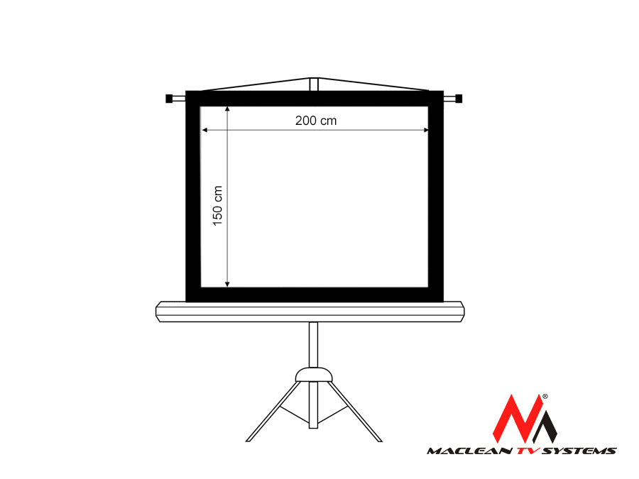 Ecran de projection sur pied 100" 4:3 200x150 Maclean MC-595