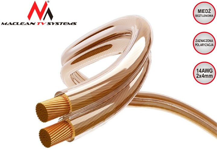 Maclean MCTV-621 Wire Cable Quality OFC Silicone Flexibe Audio Hifi 5m 14AWG OFC Speaker Wire