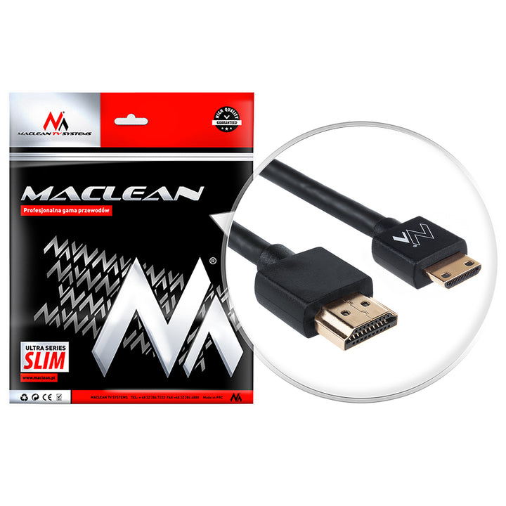 HDMI-miniHDMI ULTRA SLIM v1.4 2 m Maclean MCTV-712 AC-kabel