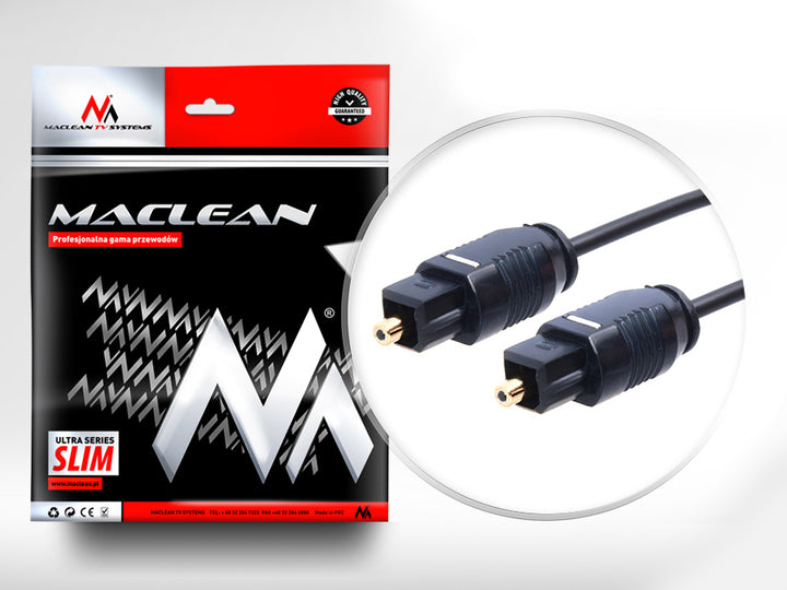 Optical cable Toslink TT ULTRA SLIM 1m Maclean MCTV-751