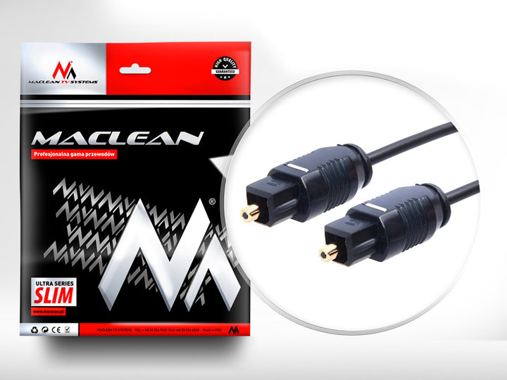 Optisches Kabel Toslink TT ULTRA SLIM 3 m Maclean MCTV-753