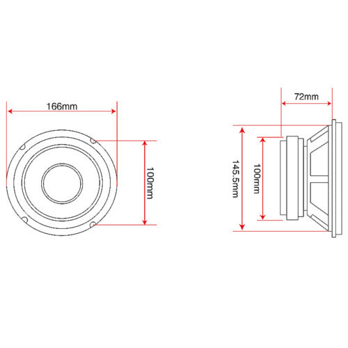 Altoparlante per auto  A-165 200W 8Ohm 6.5"  Blow 1 pezzo