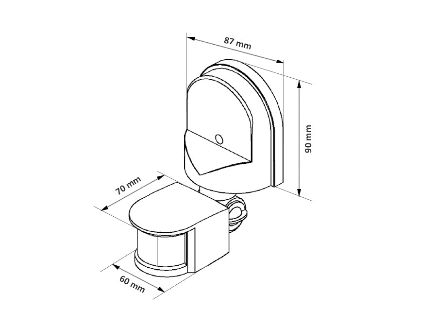 Sensor de movimiento de pared y crepuscular 180 ° Maclean MCE25W