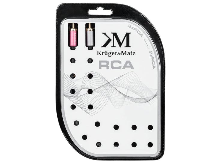 Kruger&Matz KM0303 2*2 cinch-kabel 0,5m Kruger & Matz 2 RCA Audio-stekkers