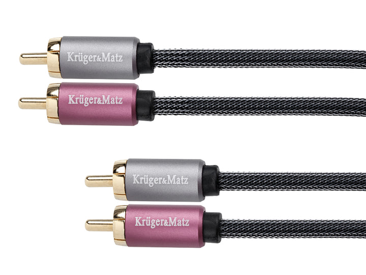 Kruger&Matz KM0303 2*2 cinch-kabel 0,5m Kruger & Matz 2 RCA Audio-stekkers