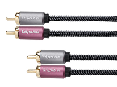 Kruger & Matz KM0303 2 * 2 cinch kabel 0.5m Kruger & Matz 2 RCA Audio stekkers