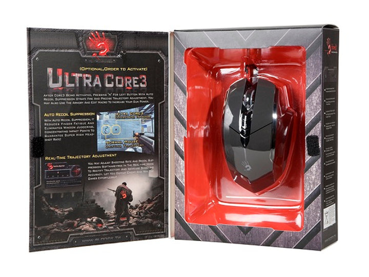 A4Tech V7M Blutige USB verdrahtete optische Gaming Maus Core 200.3200DPI