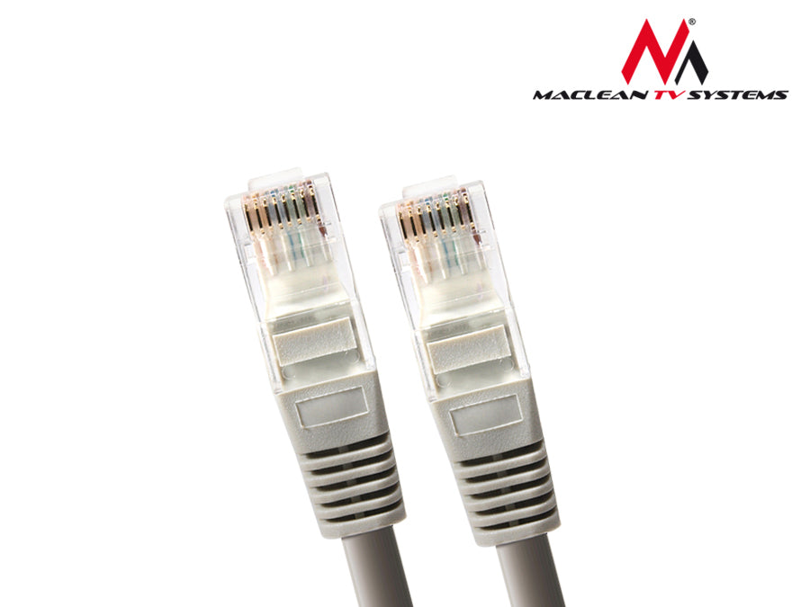 Cable de red UTP LAN CAT5e, terminado con enchufes RJ45, gris - 20m MCTV-650