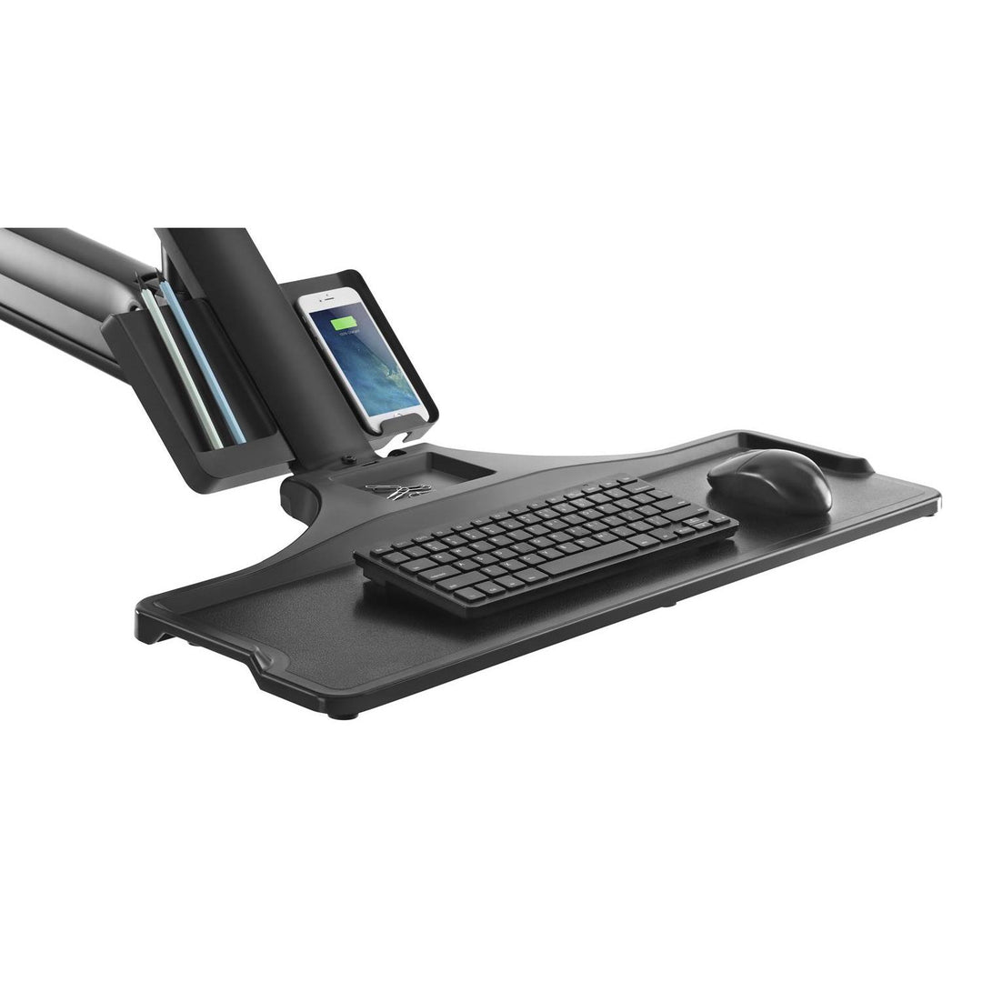 Maclean MC-633 Monitor Bracket Wall Mount Keyboard Shelf Sit Stand Workstation VESA 17" - 32"