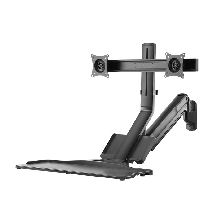 Maclean MC-633 Soporte para monitor Montaje en pared Estante para teclado Estación de trabajo con soporte para sentarse VESA 17" - 32"