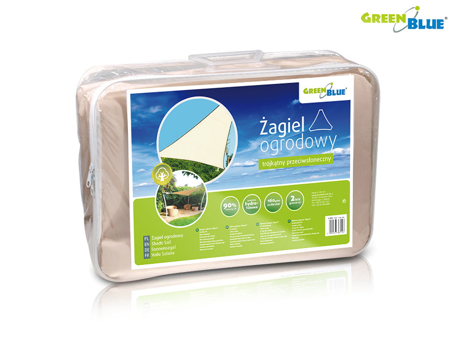 GreenBlue GB501 Voile d'ombrage Triangle imperméable 4 m x 4 m Blanc crème Surface hydrophobe Protection solaire