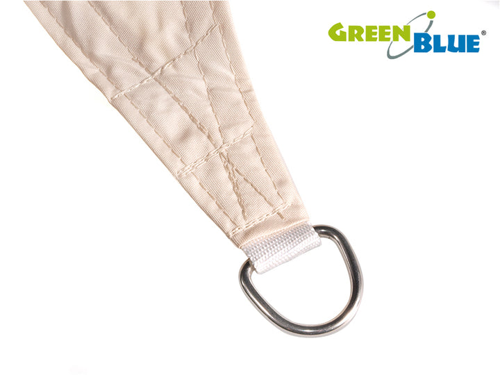 UV poliéster jardín sombra vela 5m triángulo GreenBlue GB502 crema.