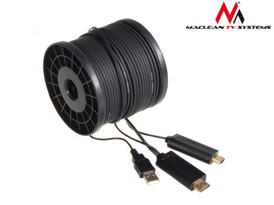 Maclean MCTV-683 glasvezel HDMI-kabel - 305 m, 16 Gbps, Full HD, 3D