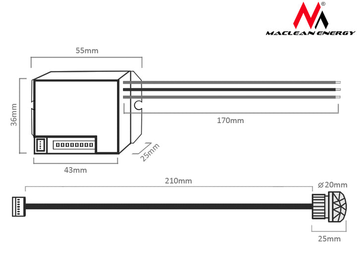 MacLean MCE32 PIR Switch Box Auto Switch Box 800W 360 ° PIR Motion Detector Sensor beveiligingslicht