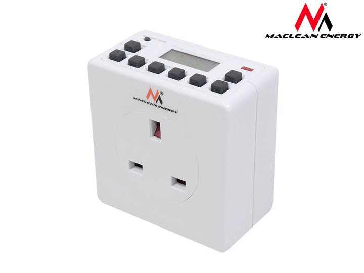 Maclean MCE30GB Programable Digital LCD Temporizador Relé Timeswitch Socket Lightning Calentador 3600W