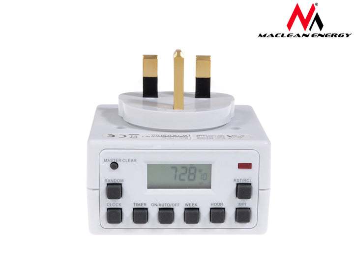 Maclean MCE30GB Programmable Digital LCD Timer Relay Timeswitch Socket 24 Hours 7 Days 3600W