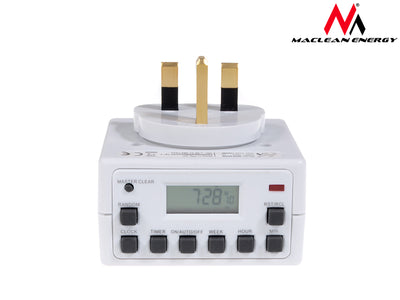 Maclean MCE30GB Programmable Digital LCD Timer Relé Timeswitch socket 24 Horas 7 Días 3600W