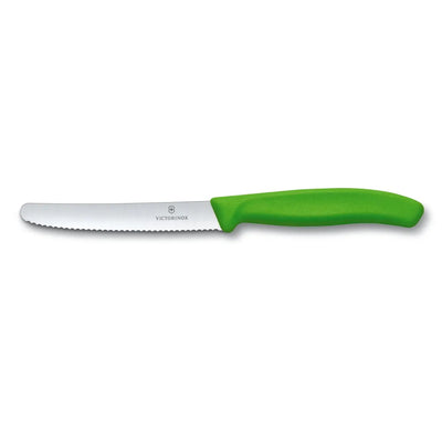 Victorinox Universal Messer, gezackt, 11 cm, grün, 6.7836.l114