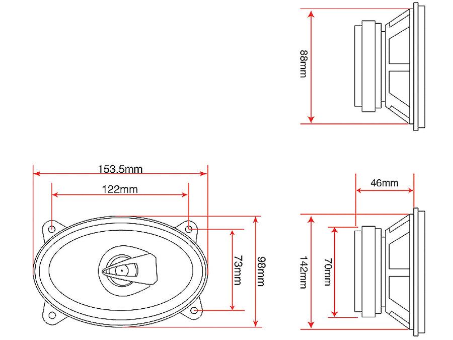 Car loudspeakers Blow WH-4616 4x6" Maximum power 110W, Two-way speakers,