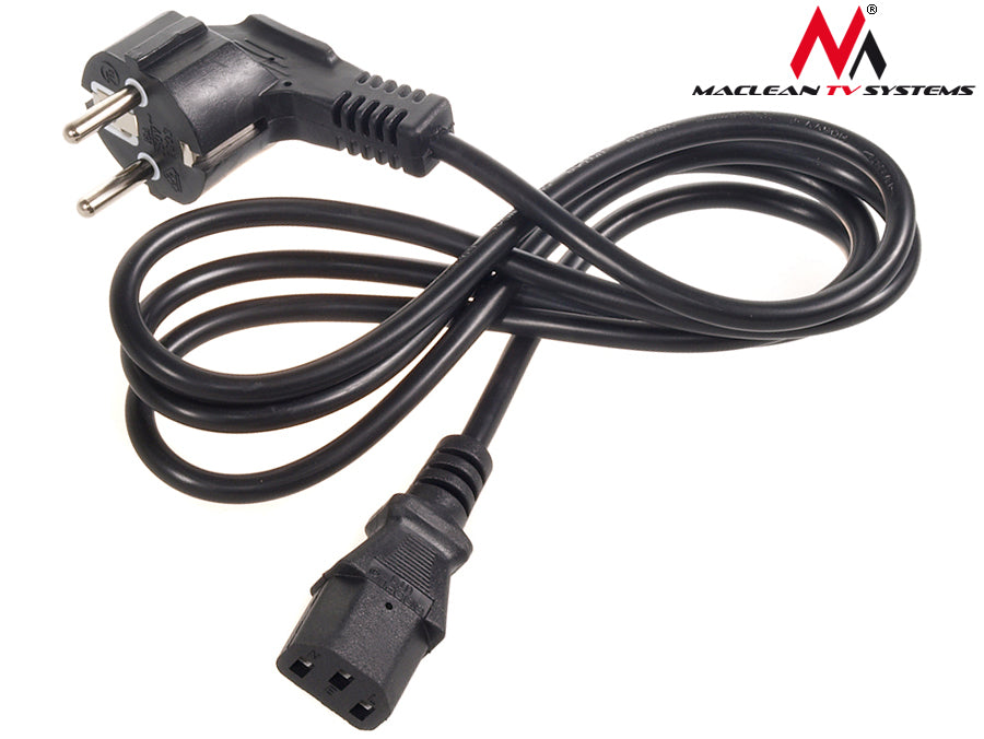 Cable de alimentación para CPU Conector CEE7/7 Schuko a C13 longitud 1,5 m Maclean MCTV-691