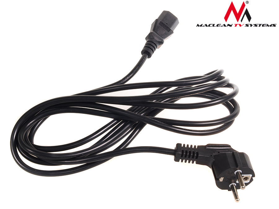 Maclean MCTV-692 Netzkabel 3pin EU-Stecker Länge 3m schwarz