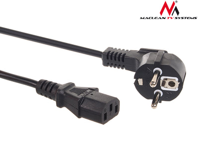 Maclean MCTV-692 Netzkabel 3-poliger EU-Stecker Länge 3 m Schwarz