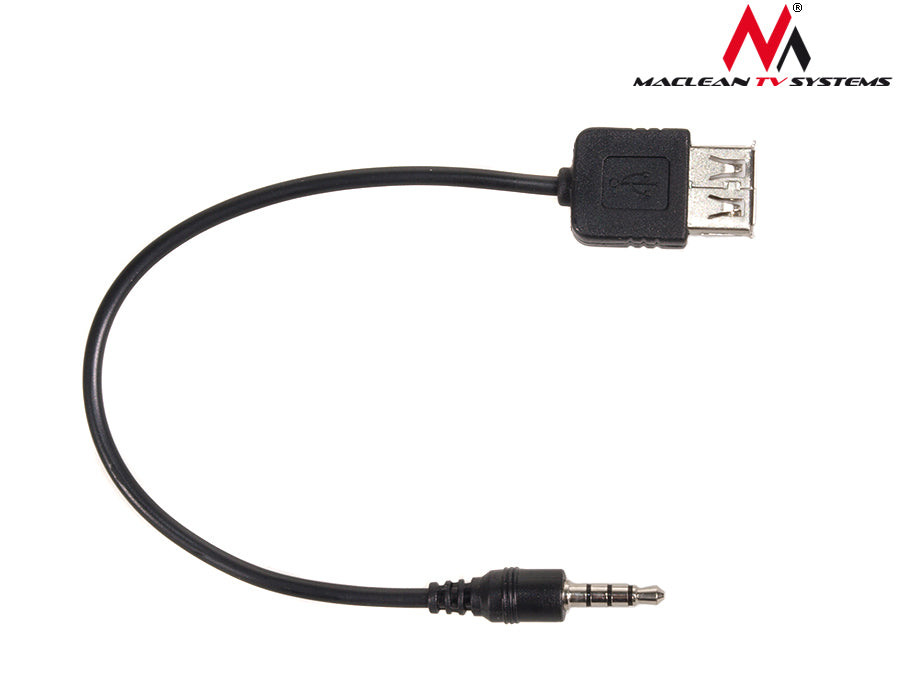 Cable adaptador USB 2.0 (hembra) a mini jack 3.5mm (macho) 15cm Maclean MCTV-693